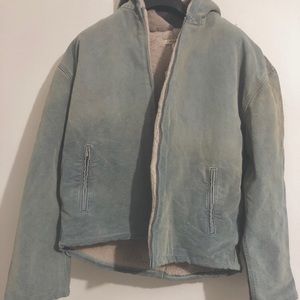 yeezy shearling lined canvas jacket